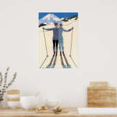 ヴィンテージジョージバービアカップルスキー1925素晴らしAr ポスター (キッチン)