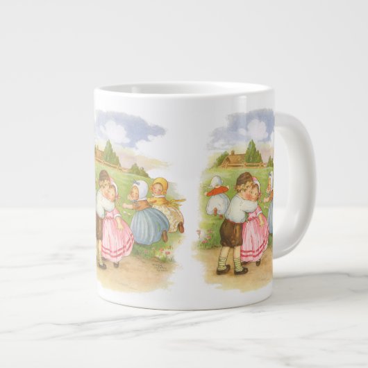 ヴィンテージジョージポーギマザーグース子供部屋ライム ジャンボコーヒーマグカップ (正面右)