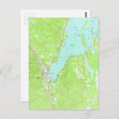 ヴィンテージジョージ湖ニューヨークの地図（1966年） 2 ポストカード (正面/裏面)