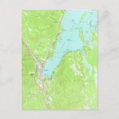 ヴィンテージジョージ湖ニューヨークの地図(1966年) 2 ポストカード (正面)