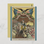 ヴィンテージジョージ・ワシントン就任式へのルート ポストカード (正面/裏面)