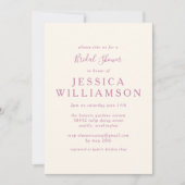 ヴィンテージジンガムプレイドインピンクブライダルシャワー 招待状 (正面)