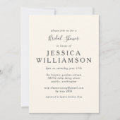 ヴィンテージジンガムプレイド白黒ブライダルシャワー 招待状 (正面)