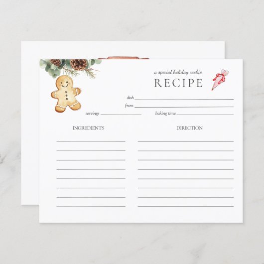 ヴィンテージジンガーブレッドクッキーマンホリデーベーキング (正面/裏面)