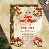 ヴィンテージジングルアンドミングルベルクリスマスパーティー 招待状