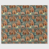 ヴィンテージジンジャーパンの家クリスマスの木のスイーツ ラッピングペーパー (フラット)