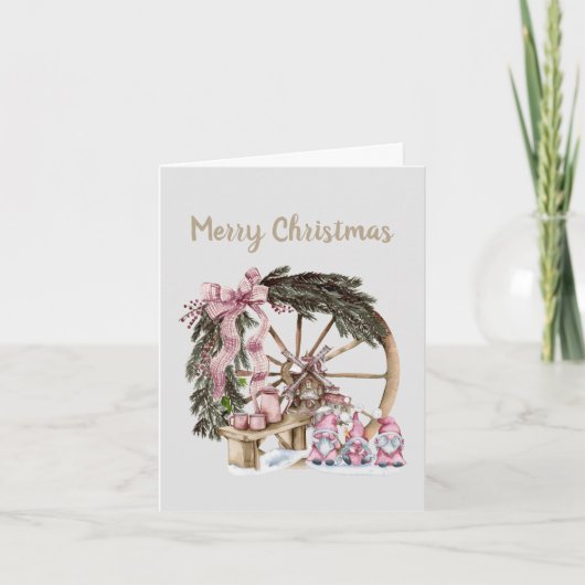 ヴィンテージジンジャーブレッドとワゴンホイール カード (正面)