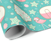 ヴィンテージジンジャーブレッドキャンパー&ピンクフラミンゴ ラッピングペーパー (ロールコーナー)