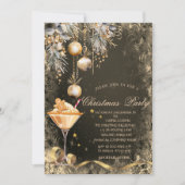 ヴィンテージジンジャーブレッドクッキー飲み物ボールクリスマス 招待状 (正面)