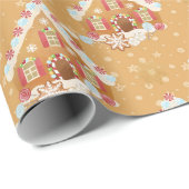 ヴィンテージジンジャーブレッドハウスキッズクリスマス ラッピングペーパー (ロールコーナー)