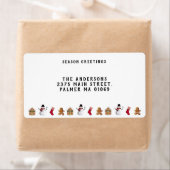 ヴィンテージジンジャーブレッドハウスクッキーアンド雪だるま ラベル (インサイチュ)