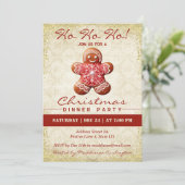 ヴィンテージジンジャーブレッドマンクリスマスパーティー 招待状 (スタンド正面)