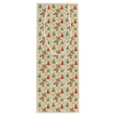 ヴィンテージジンジャーブレッドマン&クリスマスツリーカスタムズ ワインギフトバッグ (裏面)