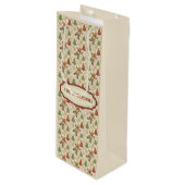 ヴィンテージジンジャーブレッドマン&クリスマスツリーカスタムズ ワインギフトバッグ (正面アングル)