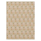 ヴィンテージジンジャーブレッドマン，家，木，クリスマス テーブルクロス (正面)