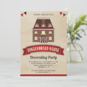 ヴィンテージジンジャーブレッ飾ドハウスパーティー 招待状 (スタンド正面)