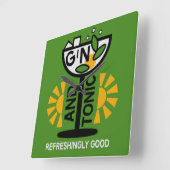 ヴィンテージジントニック・アート スクエア壁時計 (傾斜)