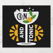 ヴィンテージジントニック・アート リキュールボトルラベル (シングルラベル)