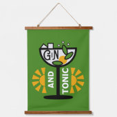 ヴィンテージジントニック・アート 吊り下げ型タペストリー (正面)