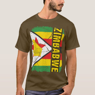 ヴィンテージジンバブエ国旗ジンバブエプライドルーツヘリット Tシャツ
