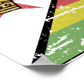 ヴィンテージジンバブエ国旗 ポスター (角)