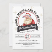 ヴィンテージジンルミングルベメリークリスマスパーティー 招待状 (正面)