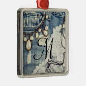 ヴィンテージジーンズビクトリアンモノグラムイニシャルオーナメント メタルオーナメント (右)