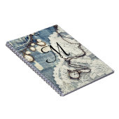 ヴィンテージジーンズビクトリアンモノグラムイニシャルノート ノートブック (右側)