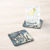 ヴィンテージジーンズビクトリアンモノグラム飲料コースター コースター (右側)