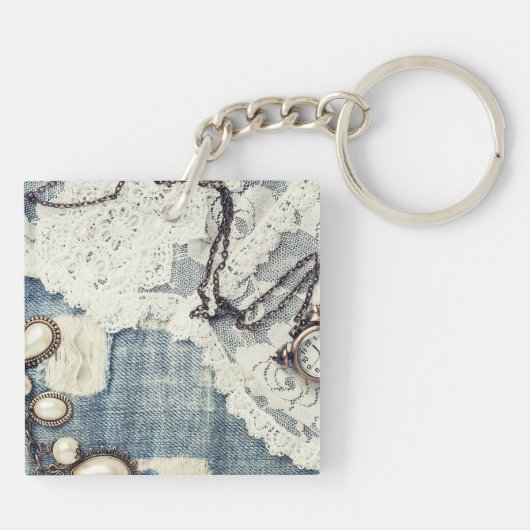 ヴィンテージジーンズビクトリアンレースポケットWatcキーチェーン キーホルダー (裏面)