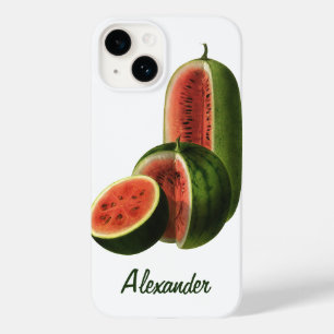 ヴィンテージスイカの背の高い丸いオーガニック食品の果物 Case-Mate iPhone 14ケース