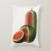 ヴィンテージスイカの背の高い丸いオーガニック食品フルーツ アクセントクッション (裏面(縦))