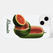 ヴィンテージスイカの背の高い丸いオーガニック食品フルーツ Case-Mate iPhoneケース (裏面 (横))