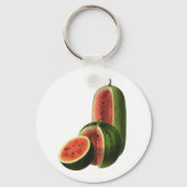 ヴィンテージスイカ背の高い丸いオーガニック食べ物の果物 キーホルダー (正面)