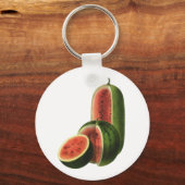 ヴィンテージスイカ背の高い丸いオーガニック食べ物の果物 キーホルダー (裏面)