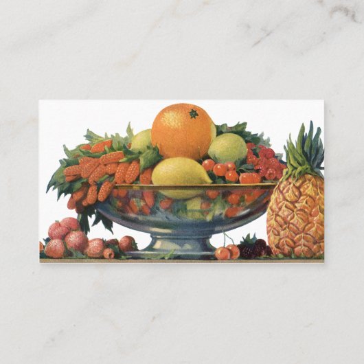 ヴィンテージスイカ背の高い丸いオーガニック食べ物の果物 名刺 (裏面)