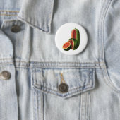 ヴィンテージスイカ背の高い丸いオーガニック食べ物の果物 缶バッジ (インサイチュ)