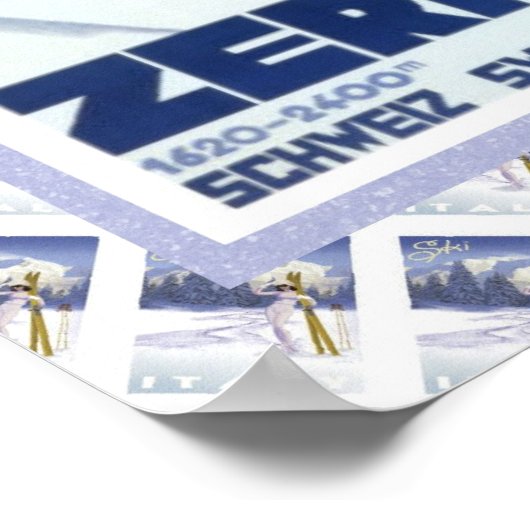 ヴィンテージスイスのポスターツェルマット ポスター (角)