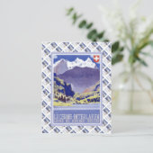 ヴィンテージスイスのラウルウェイのポスター、インターラーケン・ルツェン ポストカード (スタンド正面)