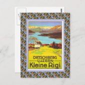 ヴィンテージスイスのラウルウェイのポスター、Dietschiberg、ルツェルン ポストカード (正面/裏面)