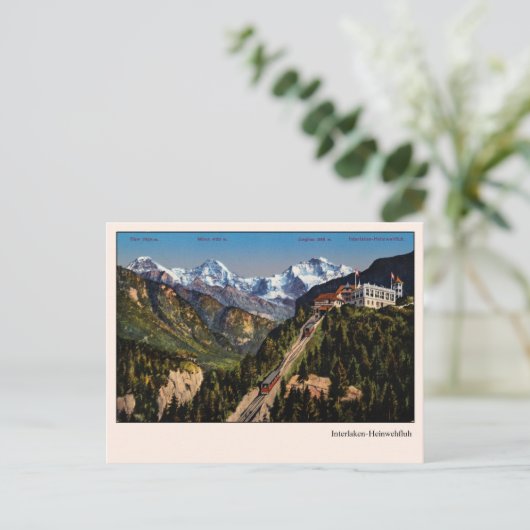 ヴィンテージスイスアルプス葉書インターラーケン – ハイムヴェフ ポストカード (スタンド正面)