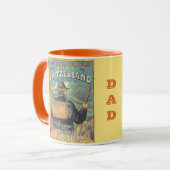 ヴィンテージスイスアルプス観光ガイドブックカバー マグカップ (正面左)