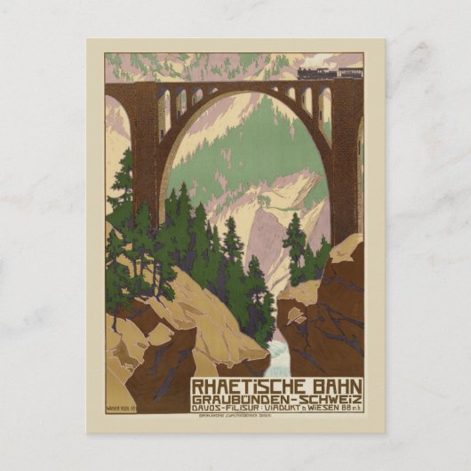 ヴィンテージスイスアルプス鉄道旅行 ポストカード (正面)