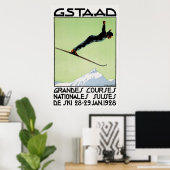 ヴィンテージスイスアールデコスノースキースポーツ競技会 ポスター (ホームオフィス)