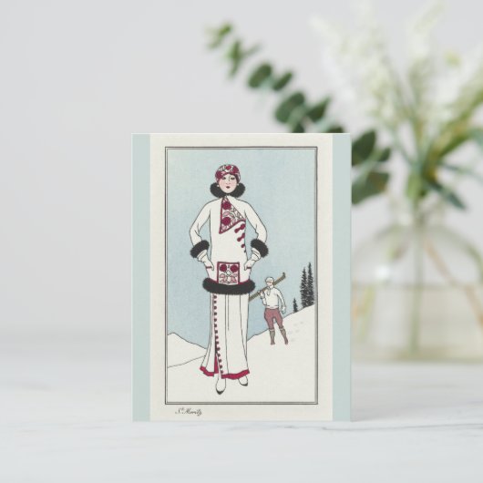 ヴィンテージスイススイスアルプススノースキー ポストカード (スタンド正面)