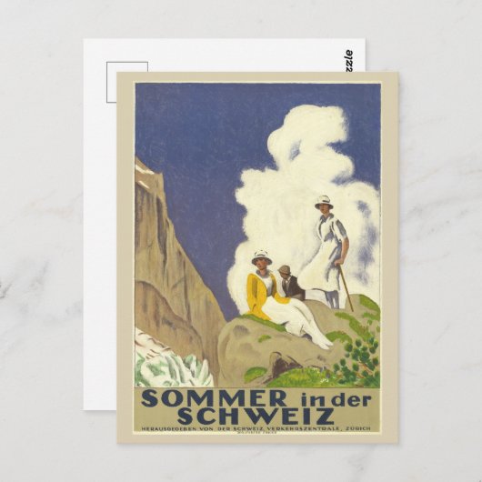 ヴィンテージスイススイスアルプス夏旅行 ポストカード (正面/裏面)