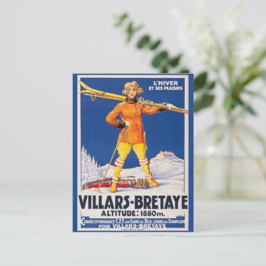 ヴィンテージスイススキーアルプススイストラベル ポストカード (スタンド正面)