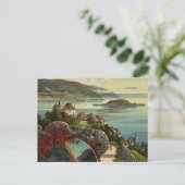 ヴィンテージスイストラベルイラストレーションアート ポストカード (スタンド正面)