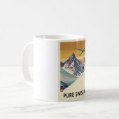 ヴィンテージスイストラベルピュアスイスエアスキーアート コーヒーマグカップ (正面左)