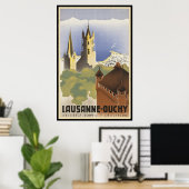 ヴィンテージスイスラウザンヌ・ウチー ポスター (ホームオフィス)